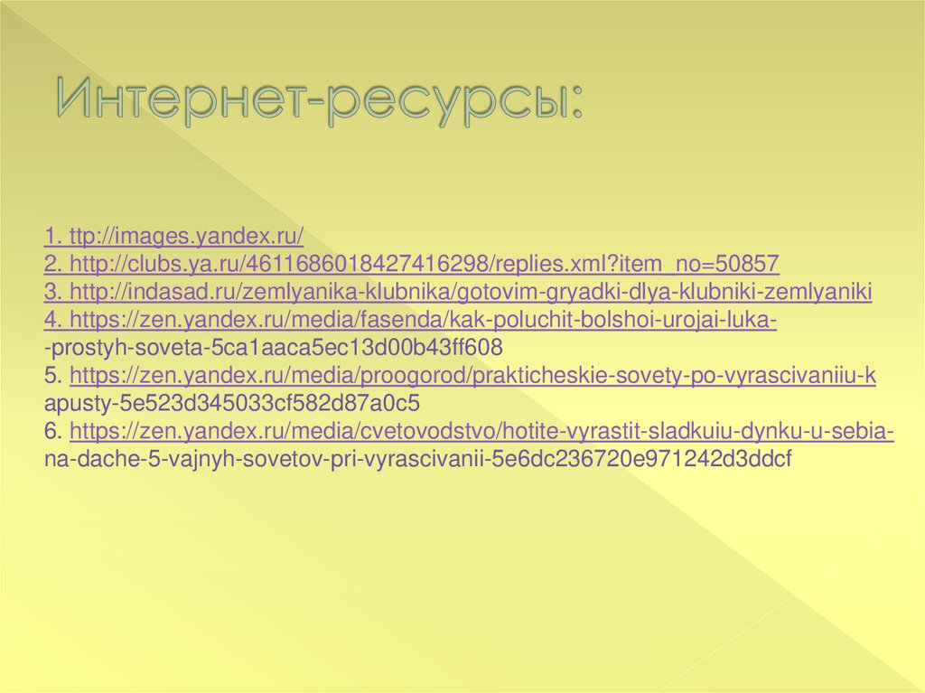 Интернет-ресурсы: