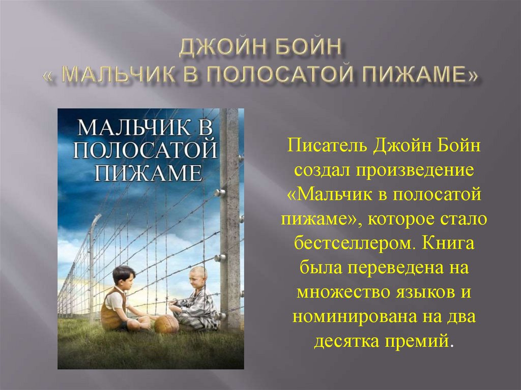 Презентация по книге мальчик в полосатой пижаме