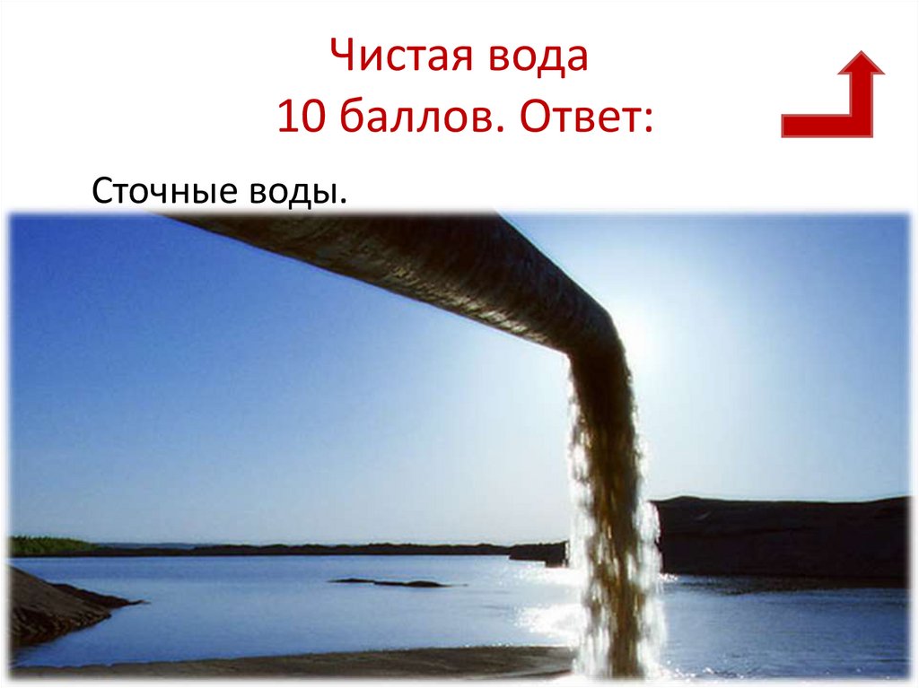Чистая вода 10 баллов. Ответ: