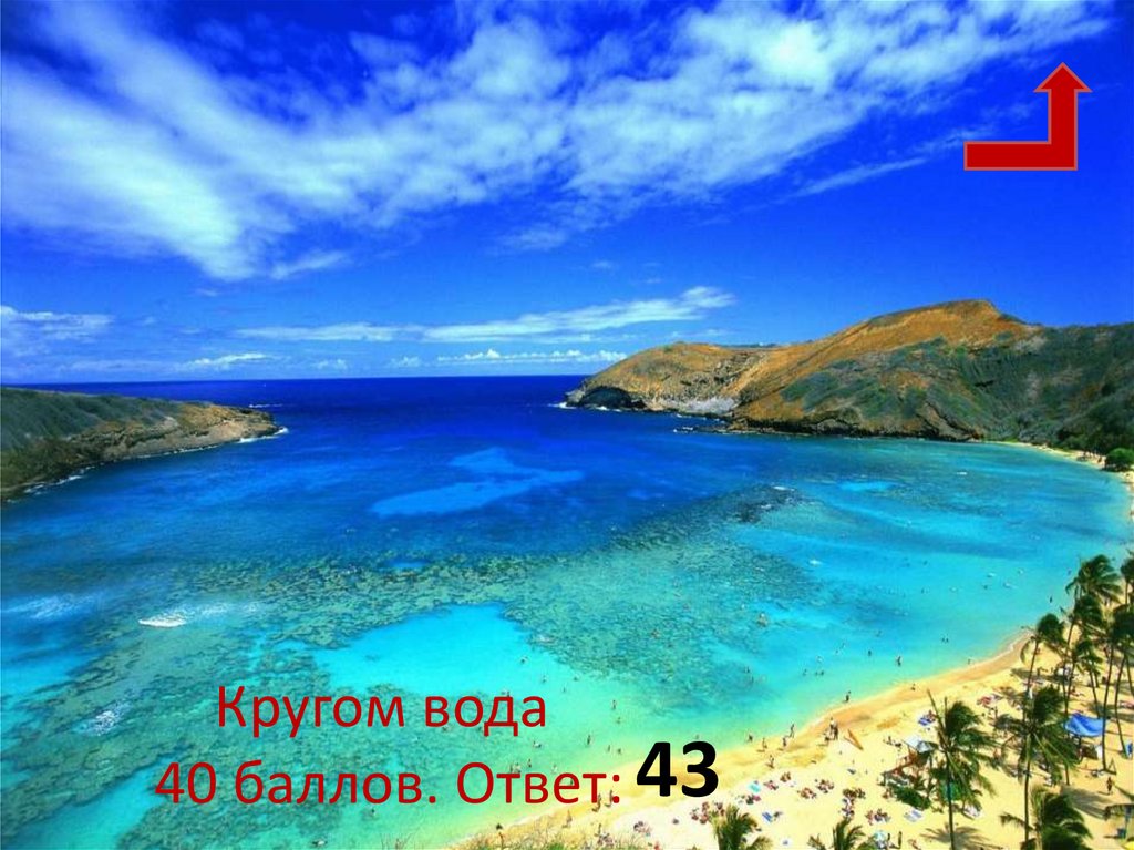 Кругом вода 40 баллов. Ответ: