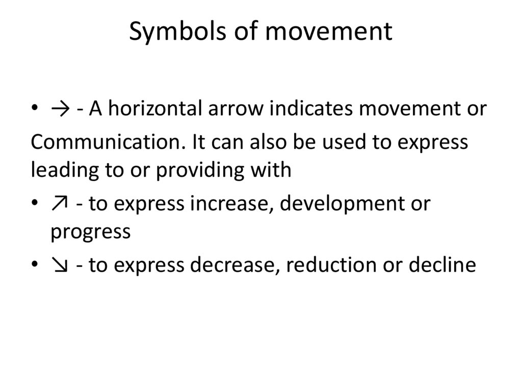 Symbols of movement