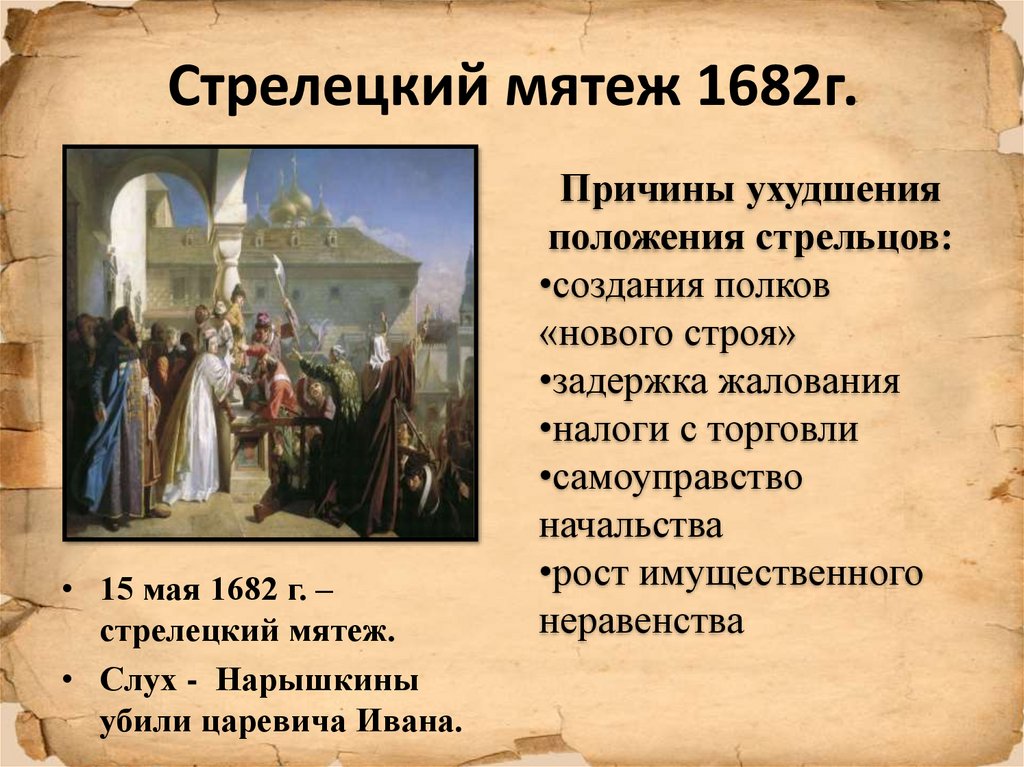 Стрелецкий бунт 1698 картина