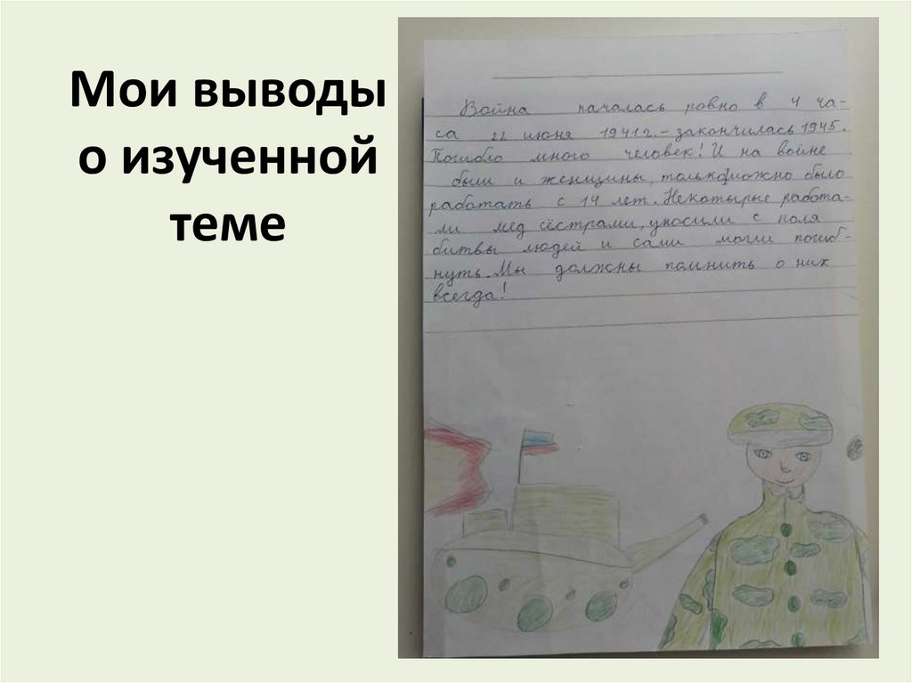 Мои выводы о изученной теме