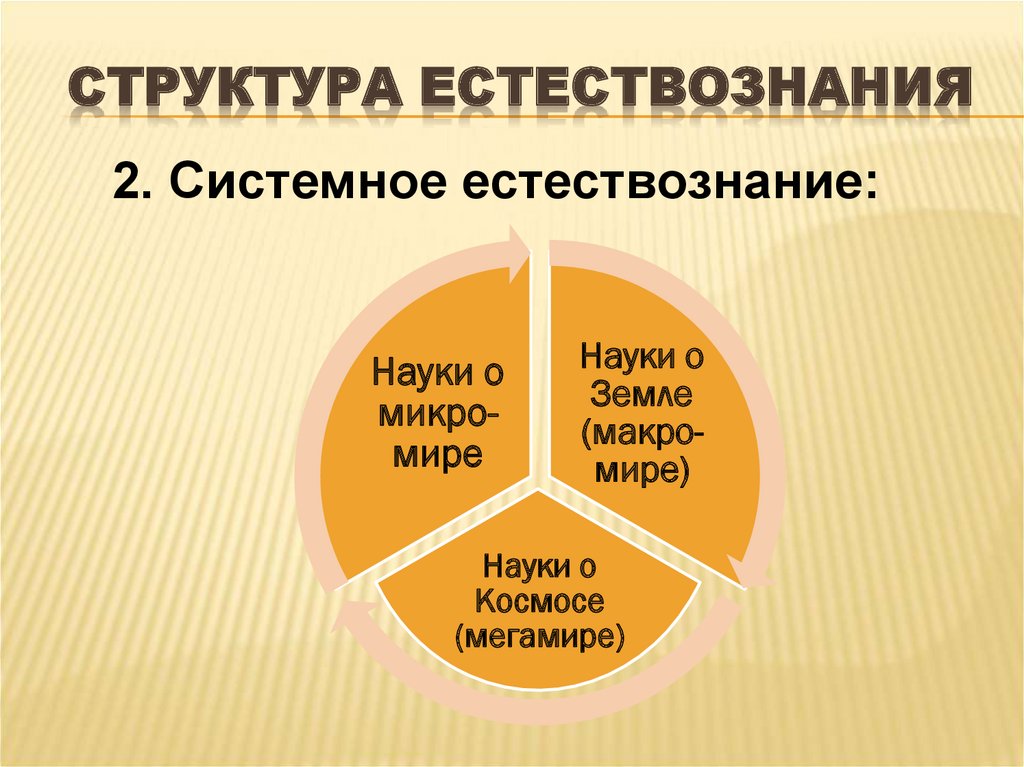 Предмет и структура естествознания презентация