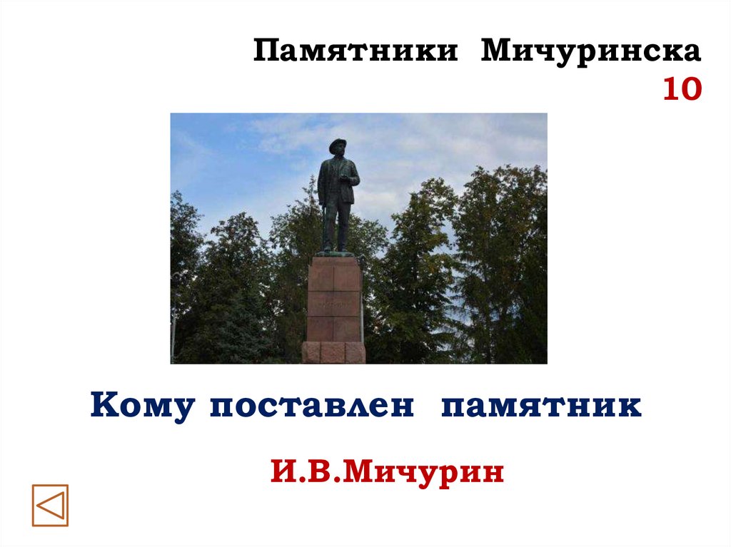 Памятники Мичуринска 10