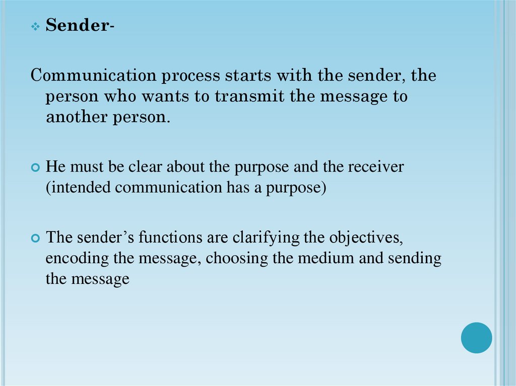 define sender in communication