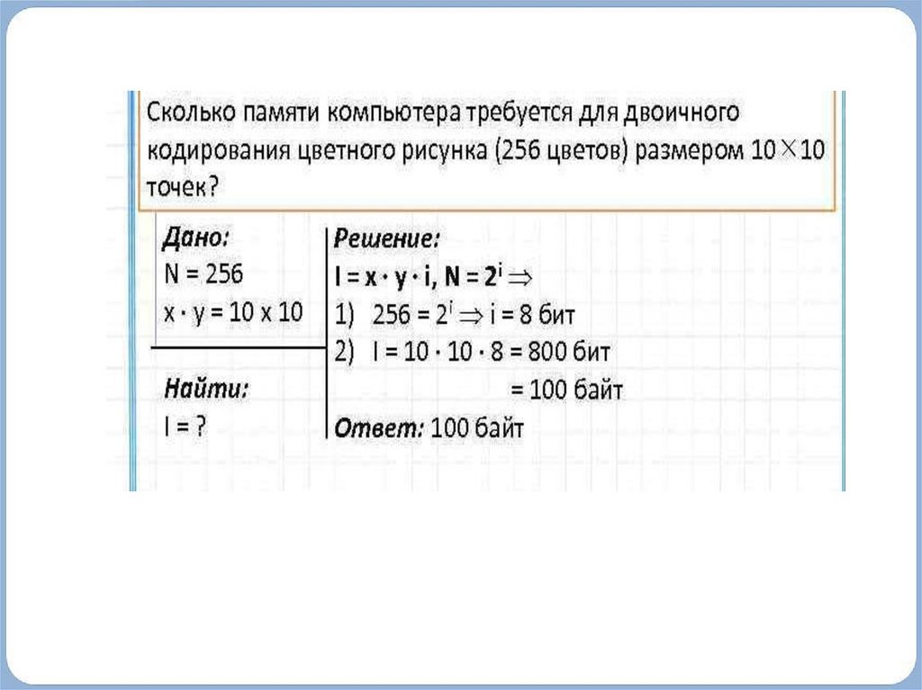 Рисунок из 256 цветов имеет информационный объем 2400 байтов из скольких