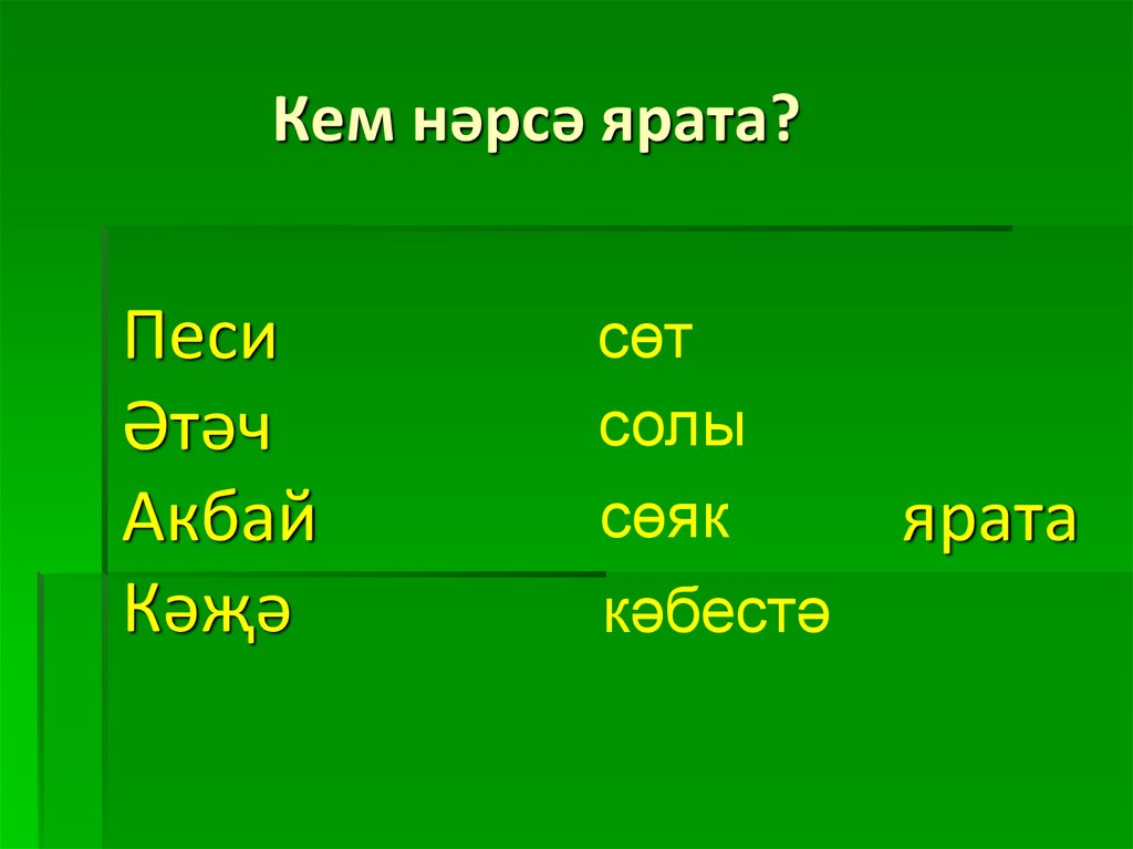 Кем нәрсә ярата әкияте презентация