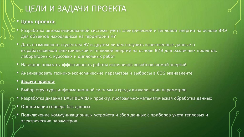 Цели и задачи проекта