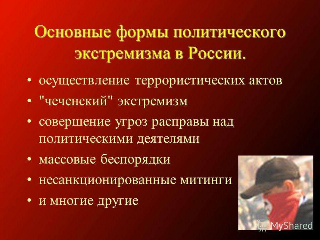 Политический экстремизм презентация