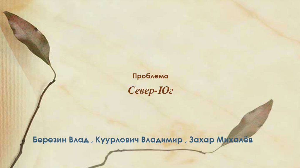 Проблема Север-Юг - презентация онлайн