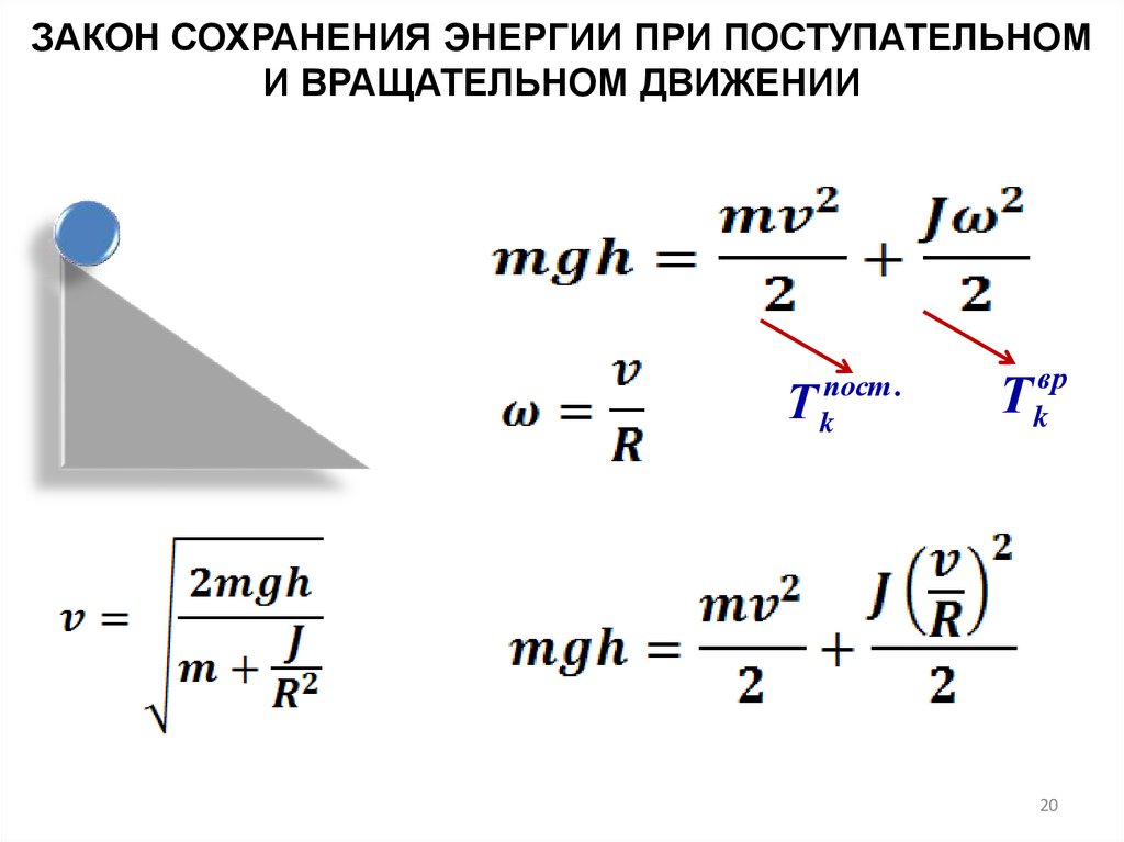 Формула скорости при поступательном движении