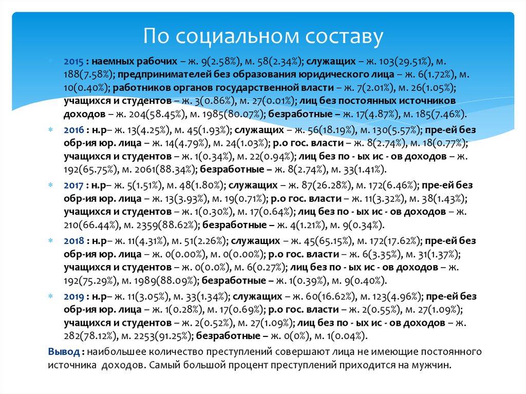 Социально демографическая структура личности преступника