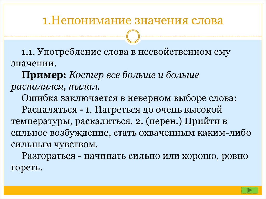 Несвойственное значение слова. Непонимание значения слова. Употребление слова в несвойственном ему значении. Употребление слов в несвойственном значении примеры. Употребление слов в неправильном значении примеры.