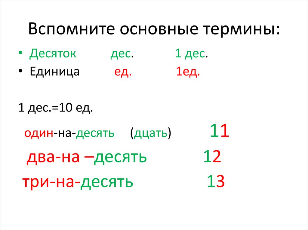 Вспомни основные