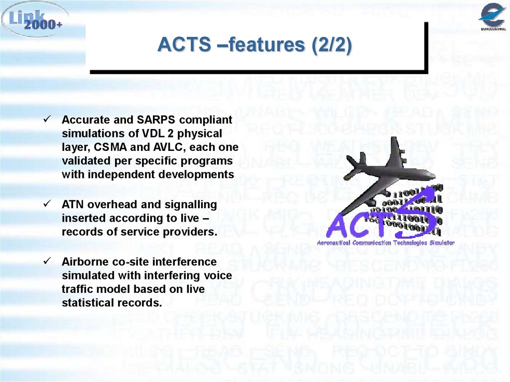 ACTS –features (2/2)