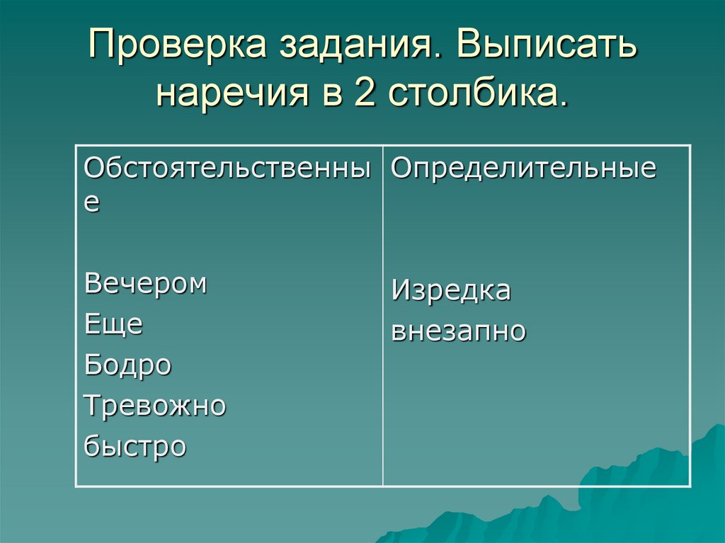 Из предложения 4 выпишите наречие