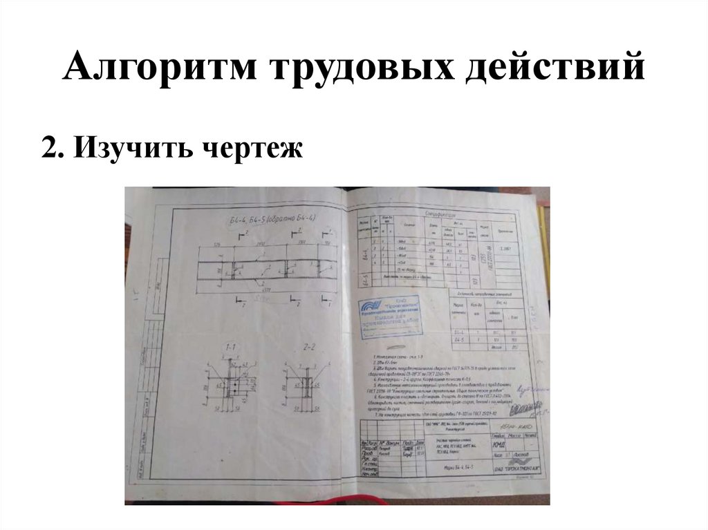 Алгоритм трудовых действий