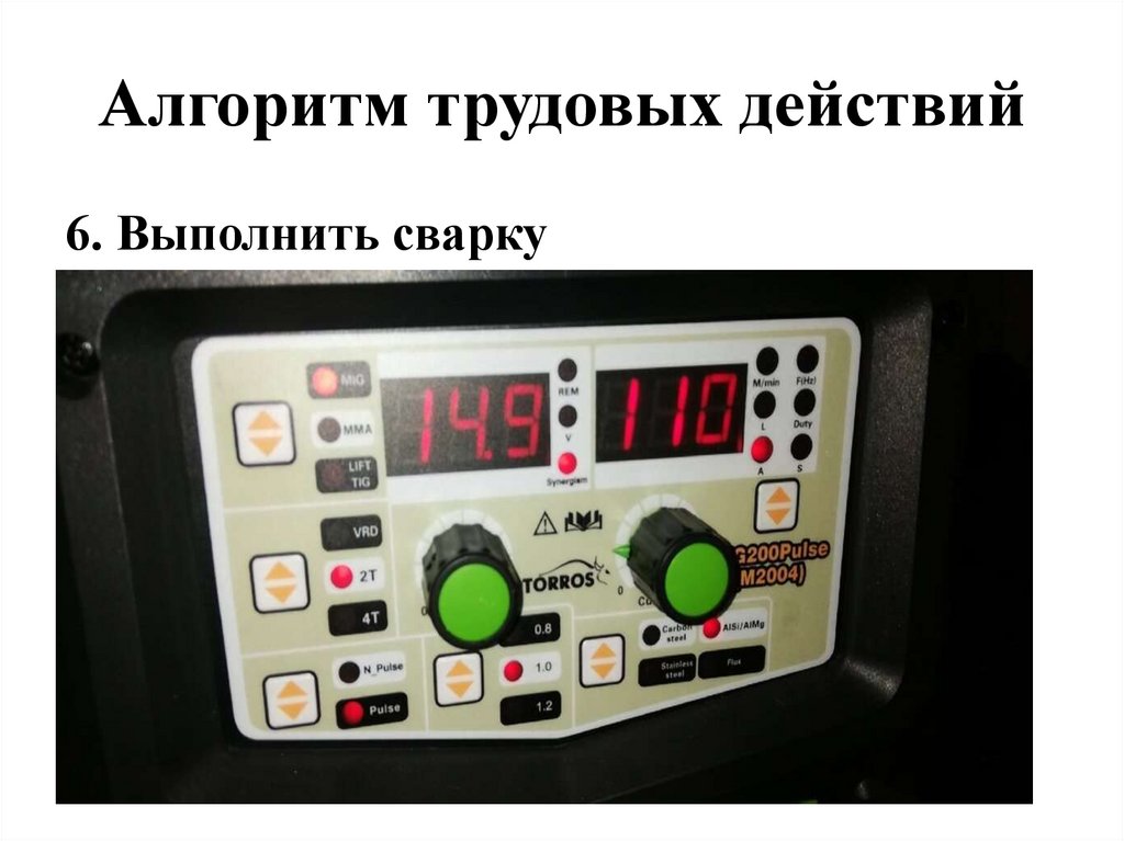 Алгоритм трудовых действий