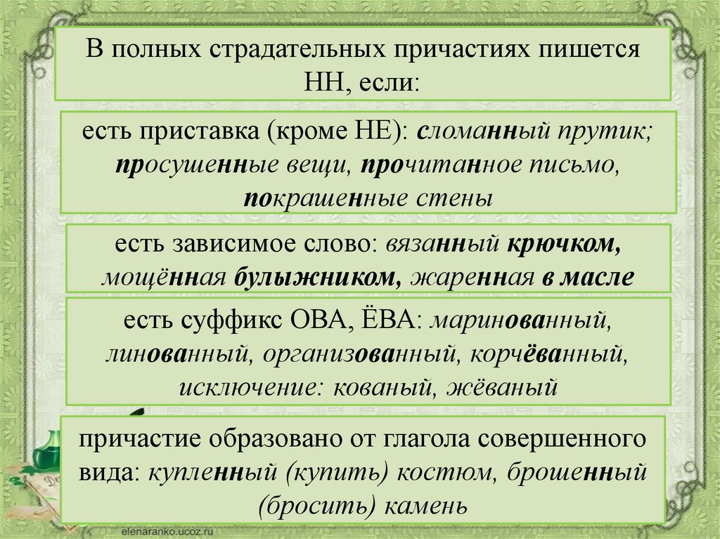 В каких причастиях пишутся суффиксы. В полных страдательных причастиях пишется НН. В суффиксе полного страдательного причастия пишется НН. Страдательные причастия с суффиксом ова. НН В суффиксах полных страдательных причастий есть Зависимое слово.