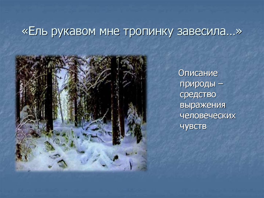 Найдите описание природы. Фет ель рукавом мне тропинку завесила. Фет ель рукавом. Афанасий Афанасьевич Фет ель рукавом мне тропинку завесила. Стихотворение Фета ель рукавом мне тропинку завесила.