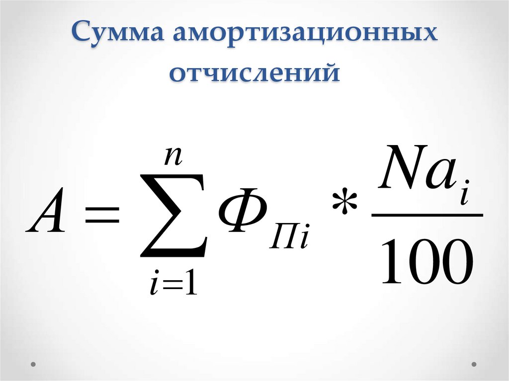 Сумма амортизационных отчислений
