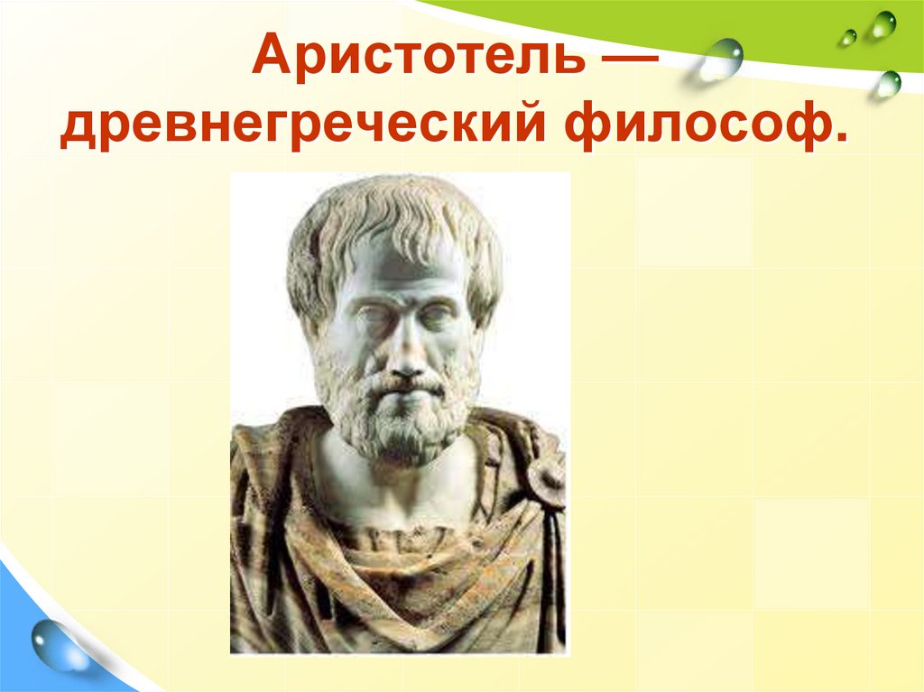 Аристотель — древнегреческий философ.
