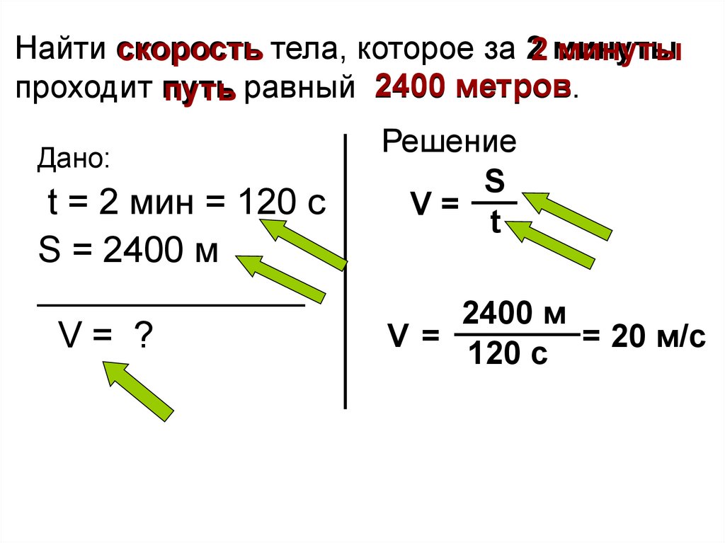 Скорость равна путь