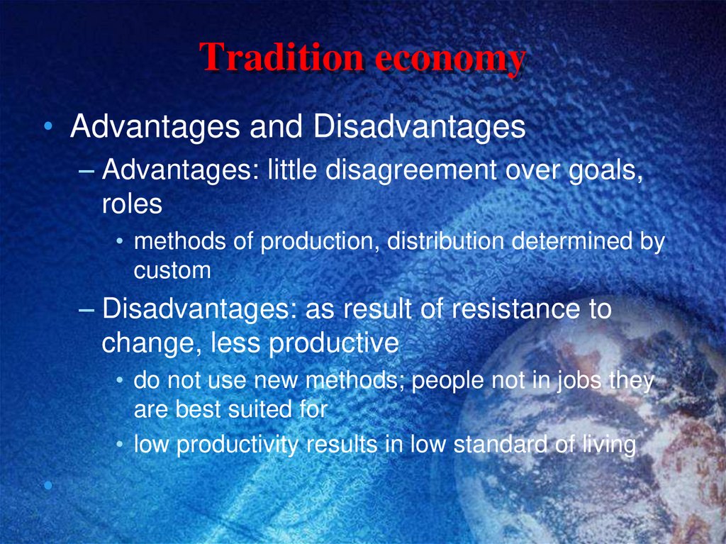 Tradition economy