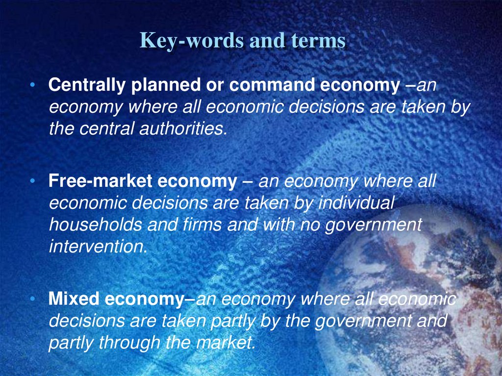 Key-words and terms