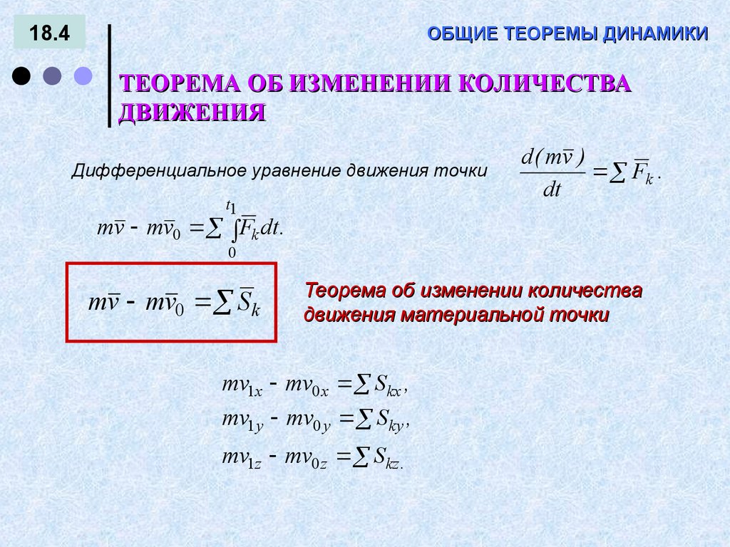 ОБЩИЕ ТЕОРЕМЫ ДИНАМИКИ