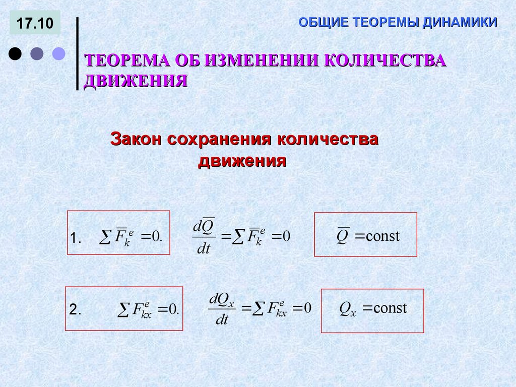 ОБЩИЕ ТЕОРЕМЫ ДИНАМИКИ