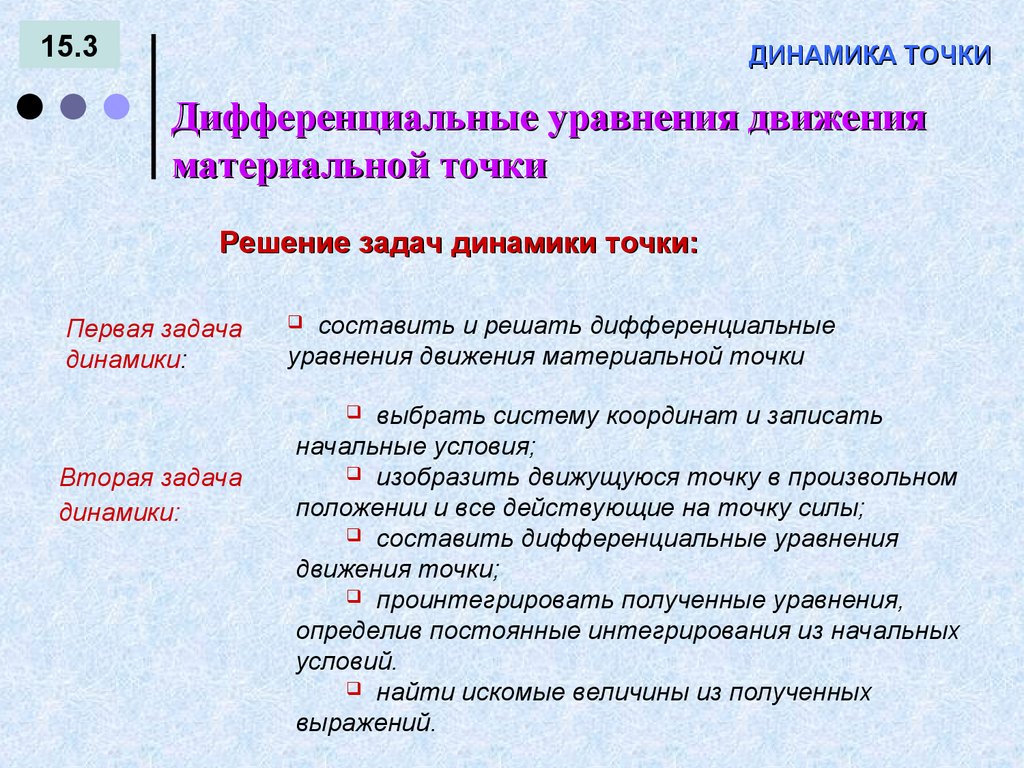 ДИНАМИКА ТОЧКИ