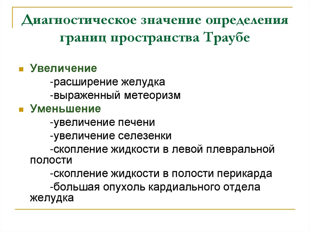 Пространство значения. Пространство Траубе перкуссия. Пространство Траубе диагностическое значение. Определение пространства Траубе. Диагностическое значение перкуссии.