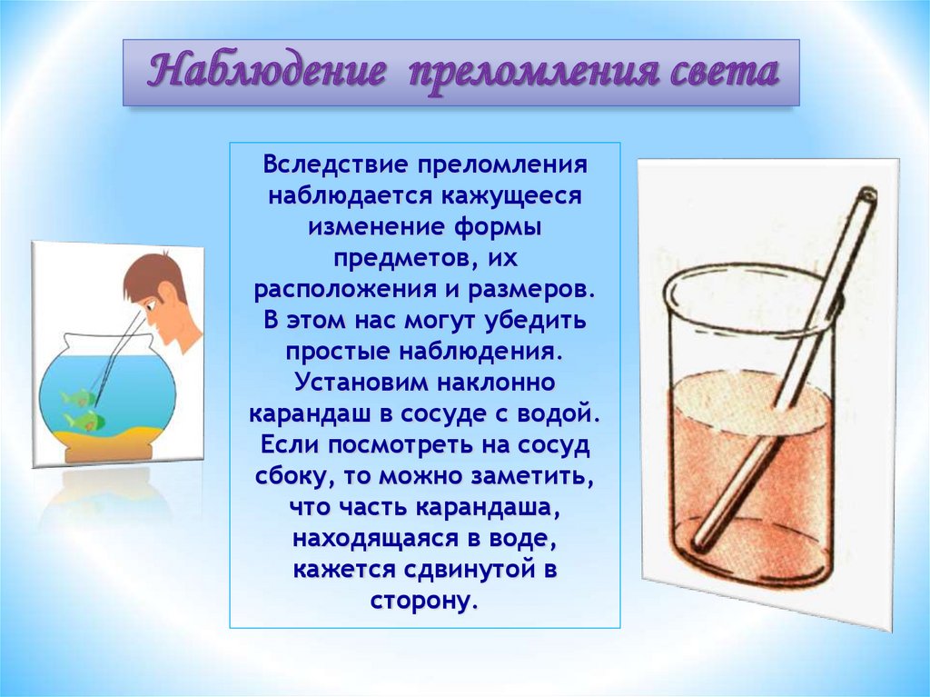 Ученик провел опыт по преломлению света представленный на рисунке как изменится при увеличении угла