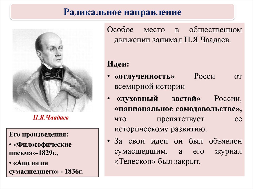 Представителей общественных движений. Чаадаев при Николае 1. Общественное движение при Николае 1 Чаадаев. П. Я. Чаадаев в истории при Николае 1. Радикальное движение при Николае 1.