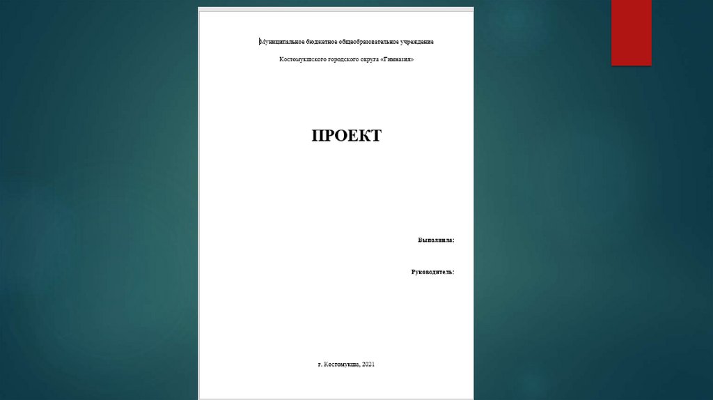 Требования к оформлению индивидуального проекта 9 класс