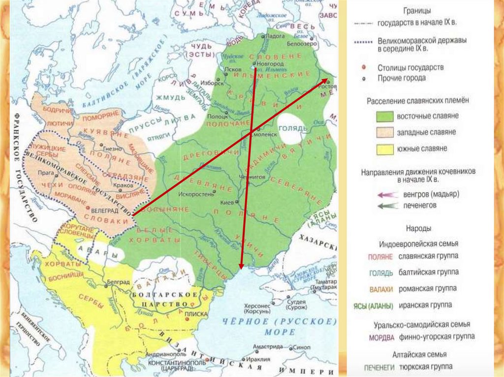 Карта славяне и их соседи в 7 9 веках