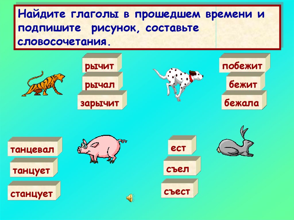Глаголы в прошедшем времени 4 класс русский