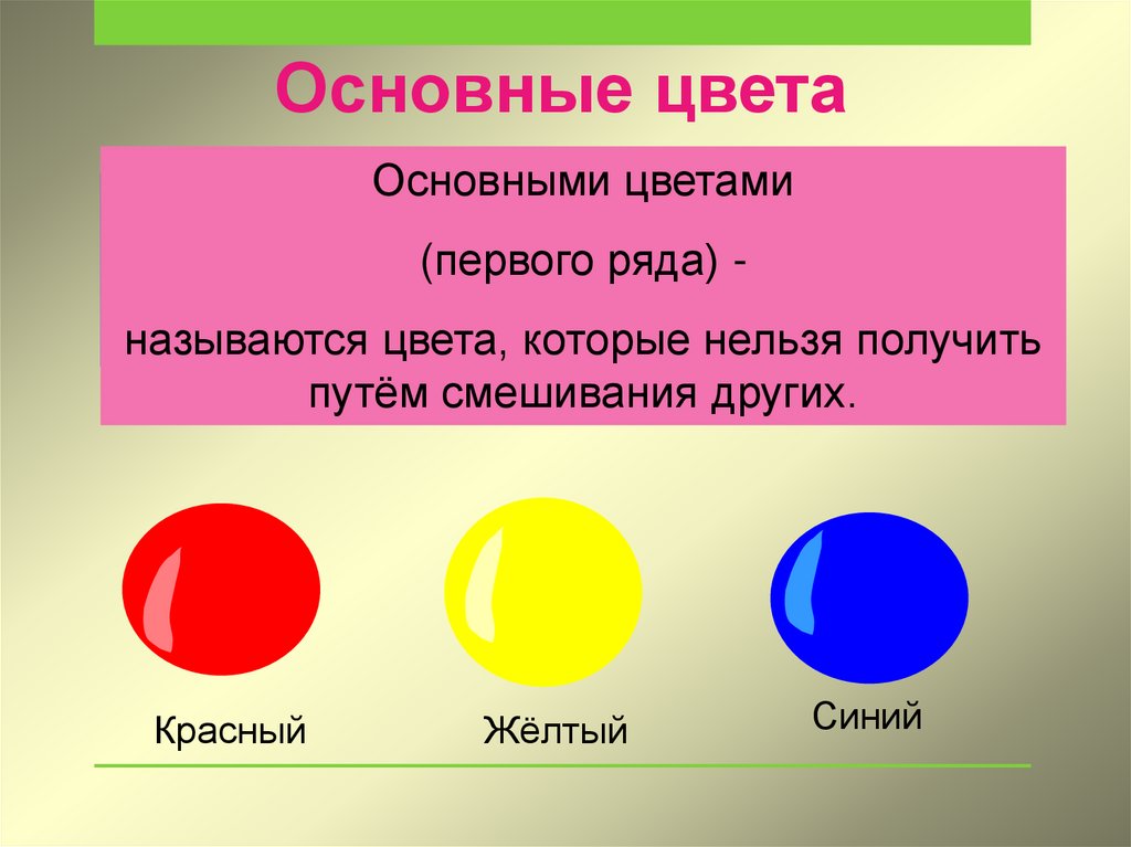 Какие есть 3 цвета. Цвета для презентации. Какие цвета нельзя получить путем смешивания. Основные цвета которые нельзя получить. Базовые цвета для презентации.