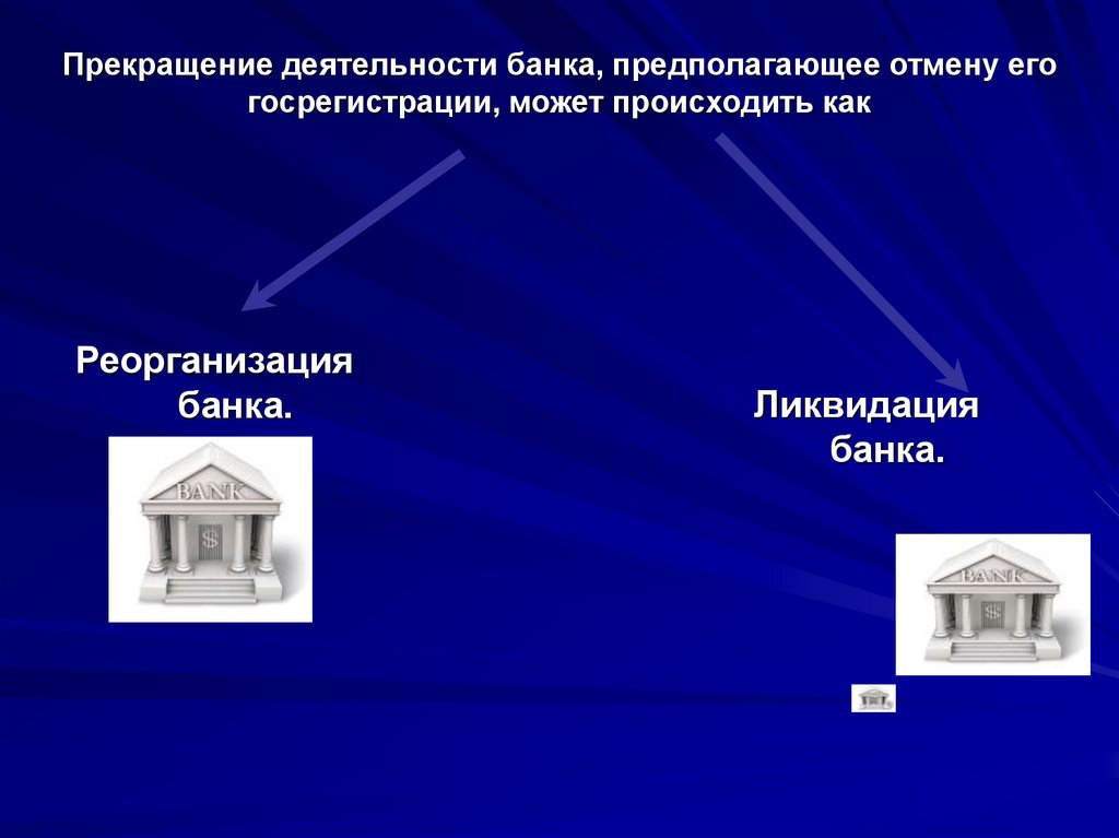 Ликвидация банка. Реорганизация банка. Приостановление деятельности банка. Порядок лицензирование деятельности банков. Прекращение деятельности коммерческого банка.