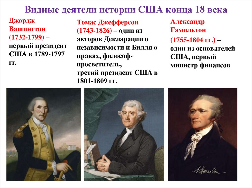 Когда появилась сша. Джефферсон, Томас (1743–1826), президент США.. Джордж Вашингтон (1732-1789),Томас Джефферсон (1743-1826).. Политический деятель США 18 века. Деятели независимости США.