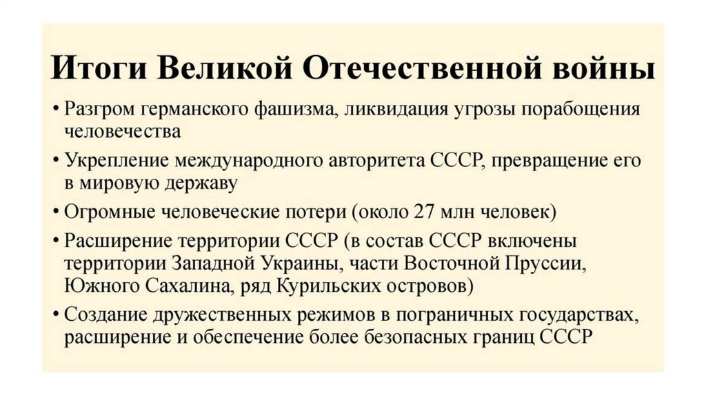 Победа ссср в великой отечественной войне презентация 10 класс никонов