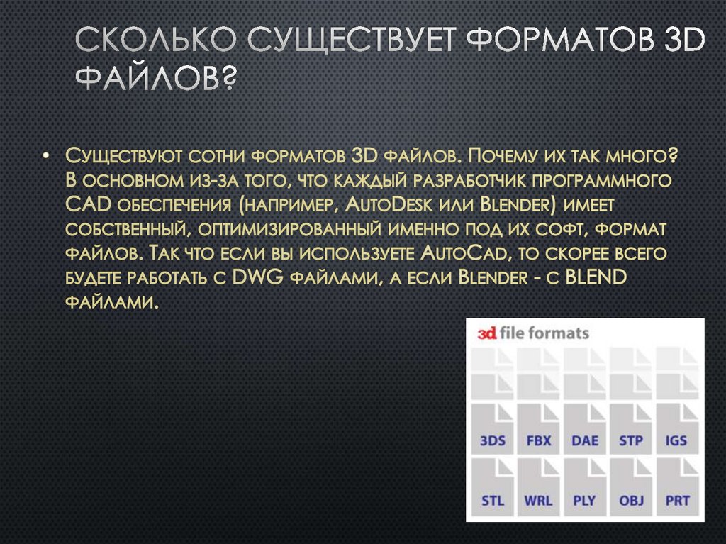 Сколько существует форматов 3D файлов?