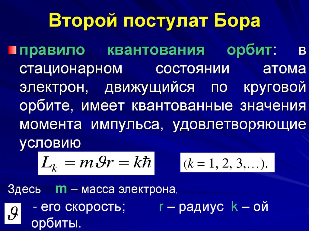 Тест постулат бора