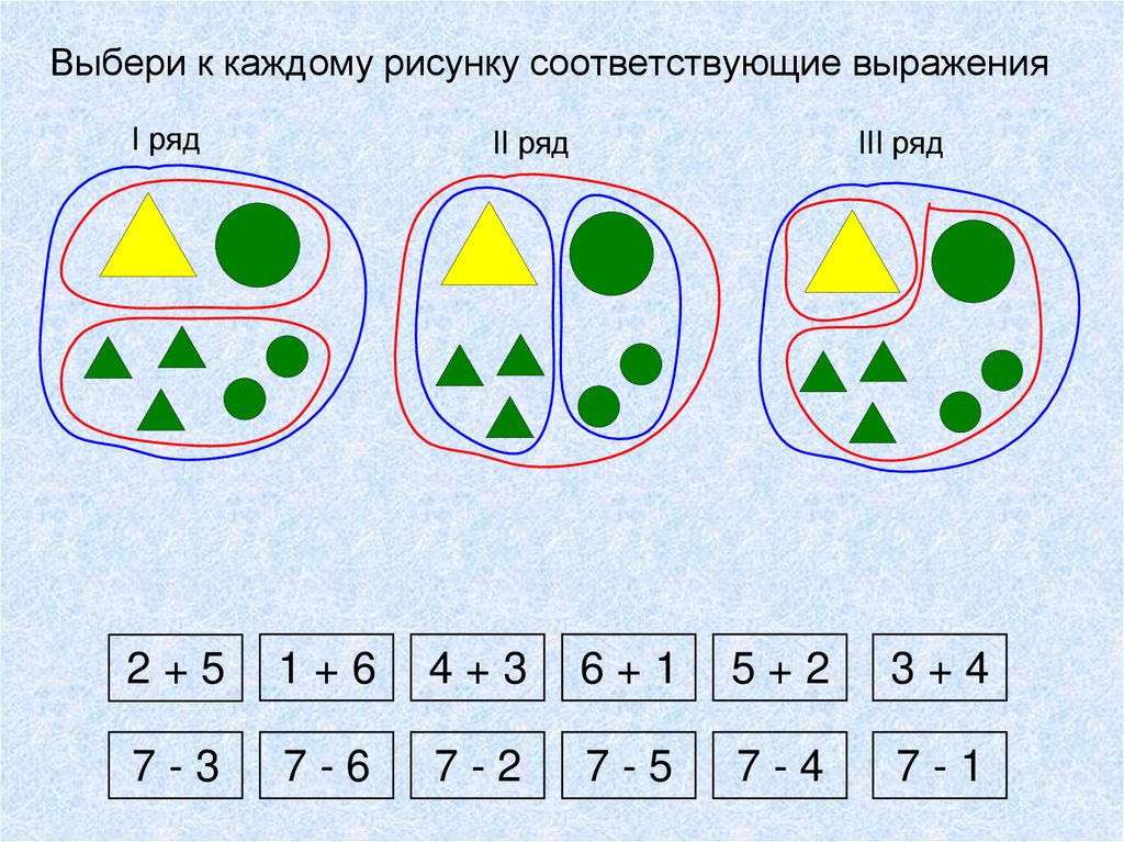 Соответствующую запись. Выражения и признак разбиения. Каждый рисунок. Признак разбиения и Составь выражение. Выбор выражения соответствующего рисунку.