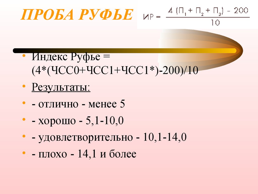 Индекс руфье презентация