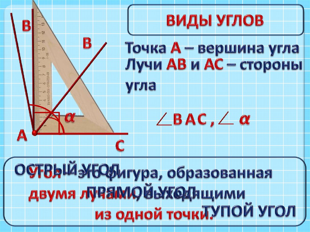 5 видов углов