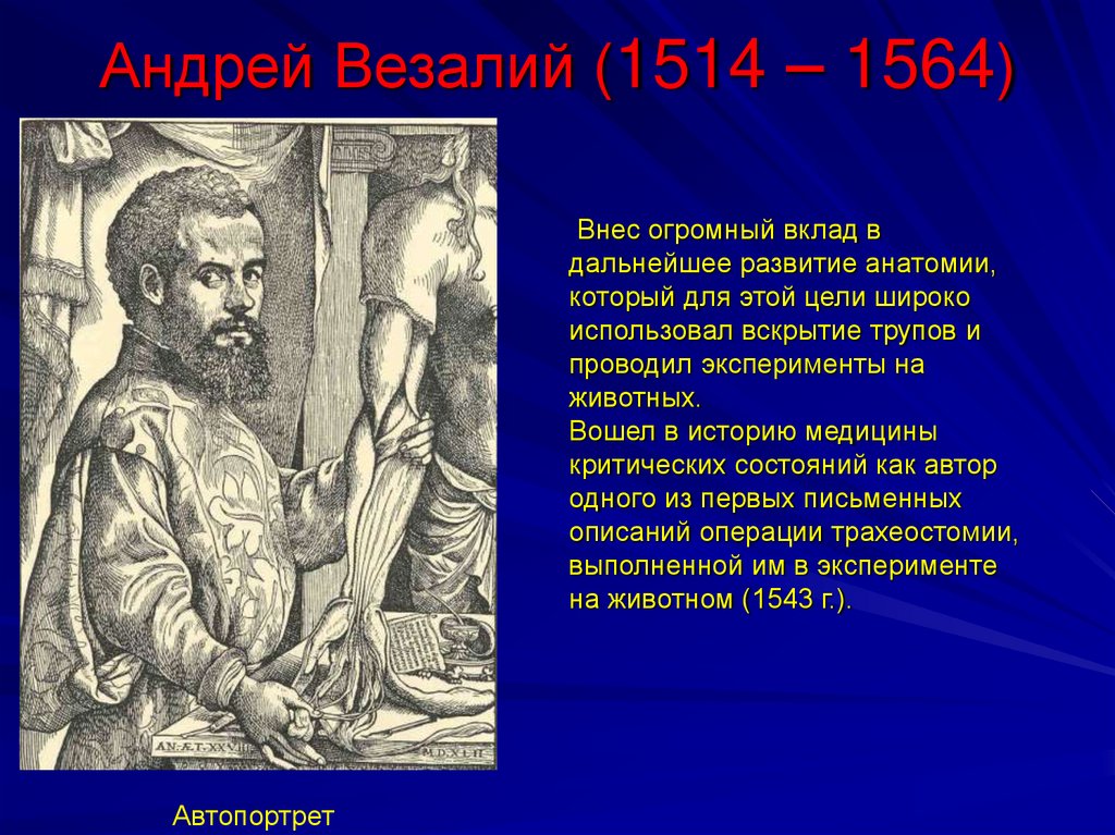 Везалий открытия. Везалий вклад в медицину. Послание о кровопускании Везалий.