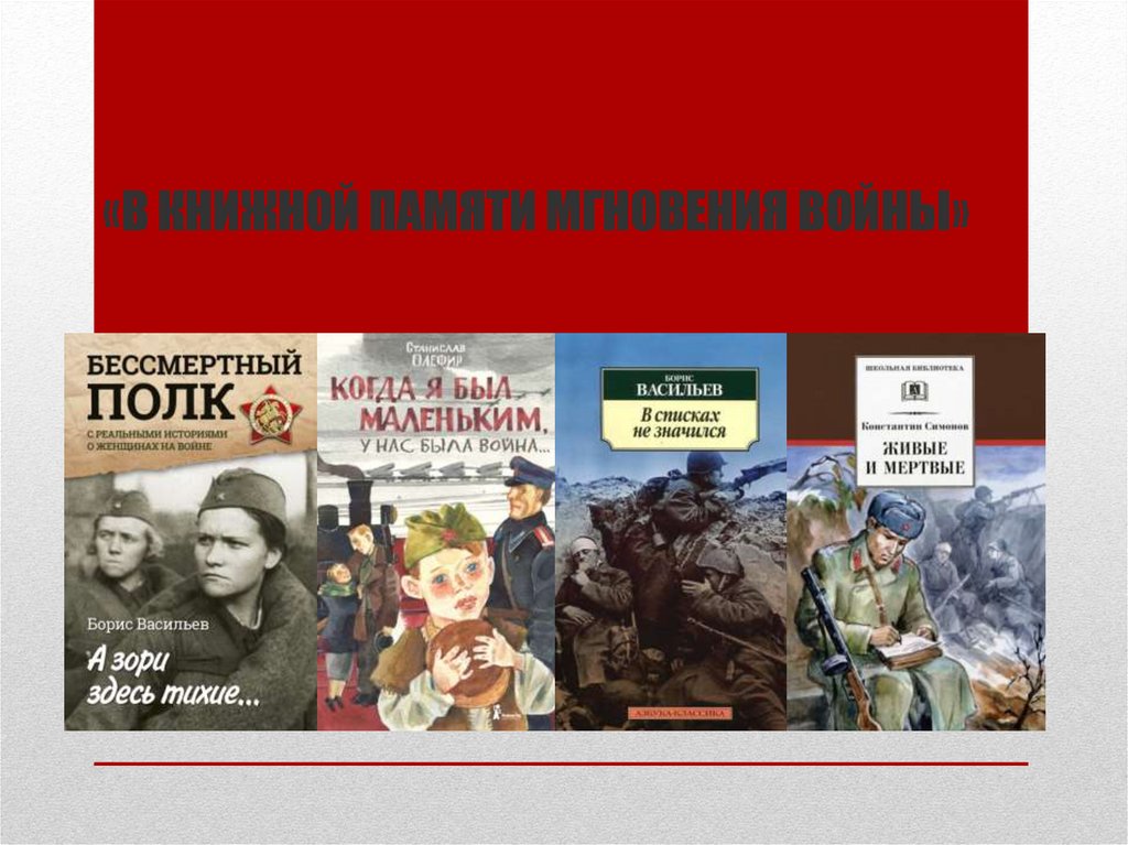 В книжной памяти мгновения войны презентация